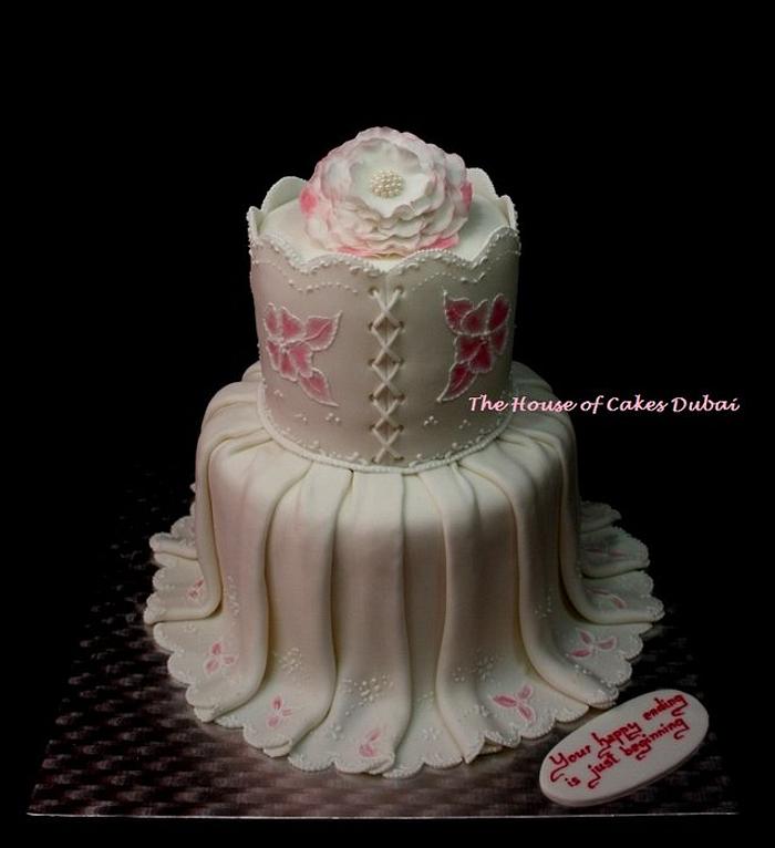 Bridal dress cake