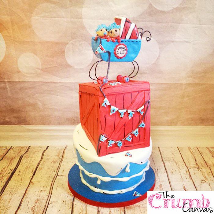 thing 1 and 2 baby shower cake