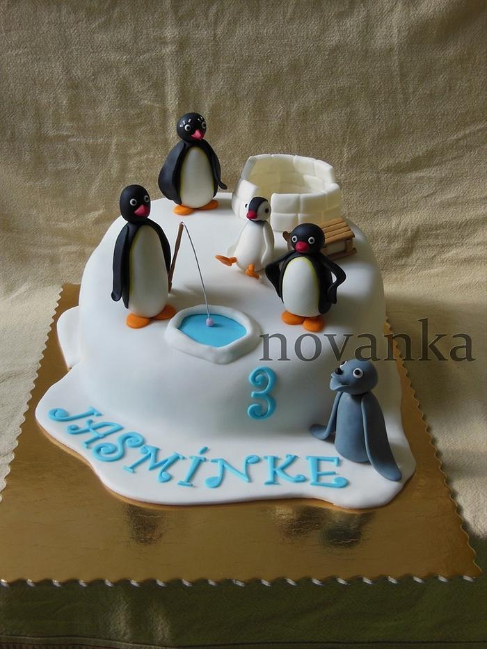 Fondant Penguin, Penguin Cake Topper, Penguin Cake Decorations, handmade  edible penguin birthday cake