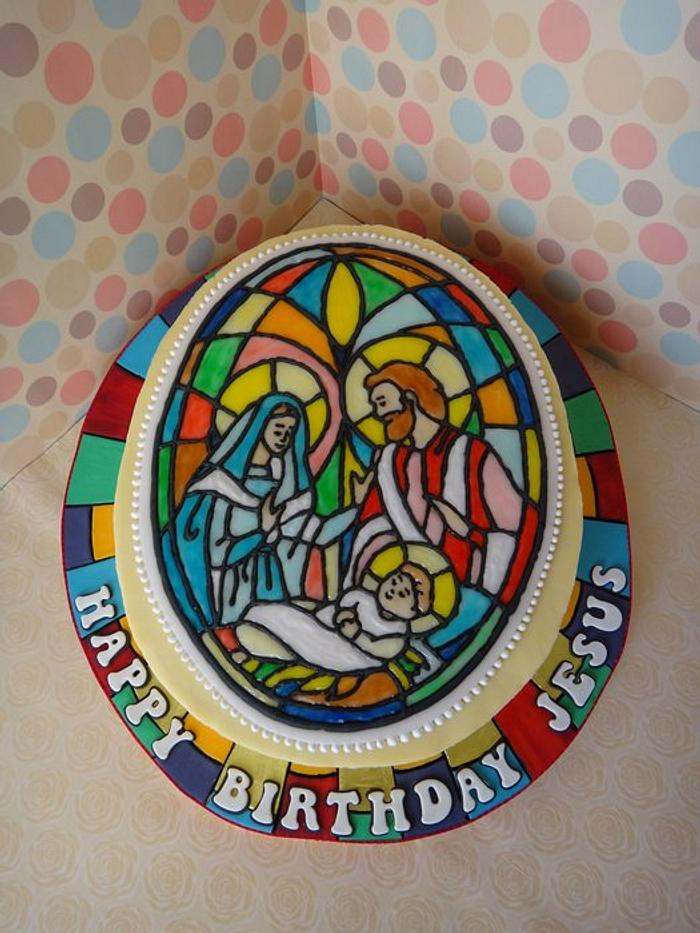 Stained Glass Christmas Cake