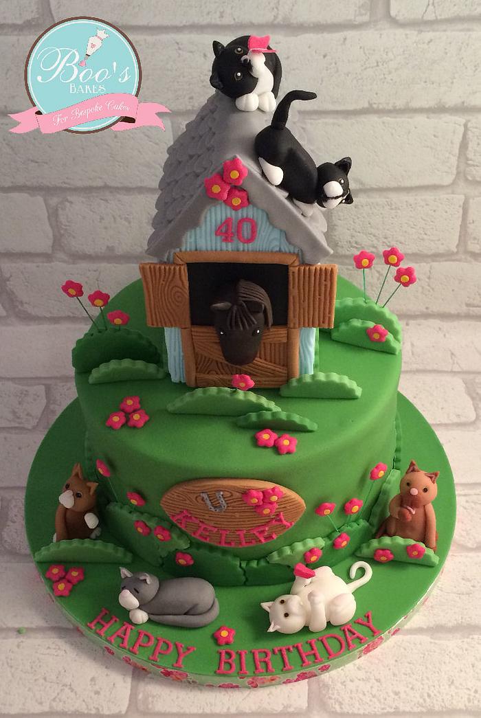 Cats and horse cake