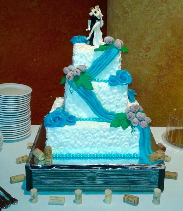Wine themed wedding cake