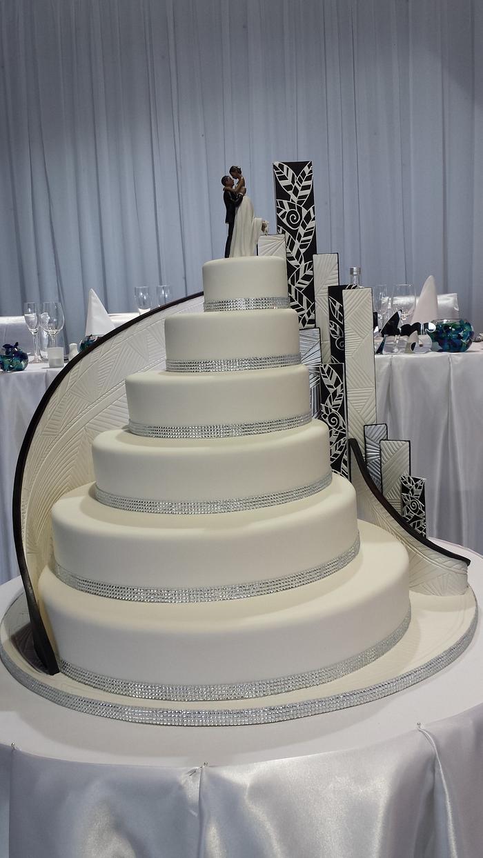 Huge wedding cake.