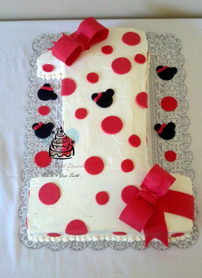 Minnie Mouse Number 1 Birthday Cake