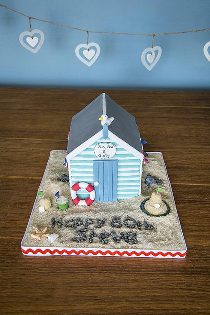 Beach Hut Birthday Cake