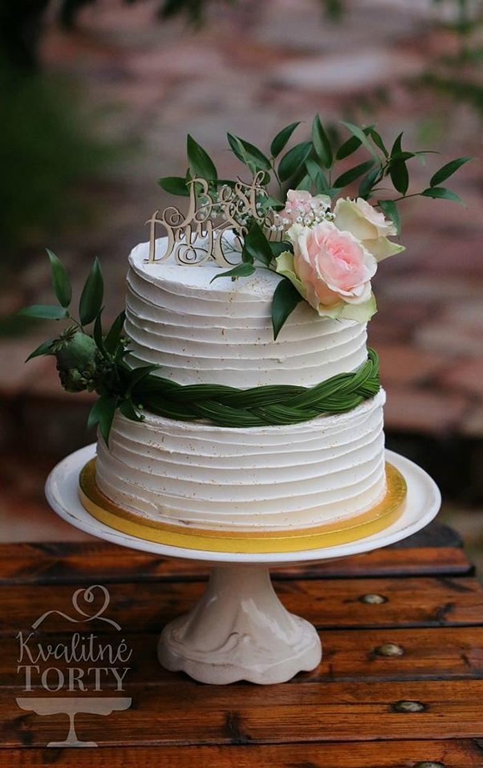 Bohemian style wedding cake : 