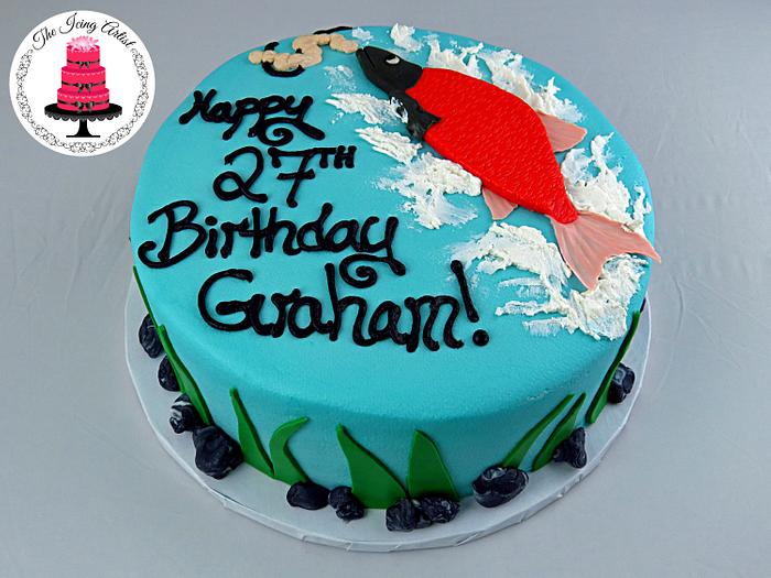 Simple Fishing Themed Cake