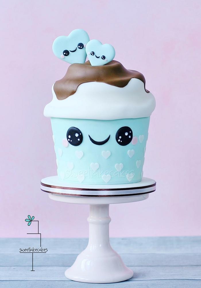 Giant kawaii cupcake