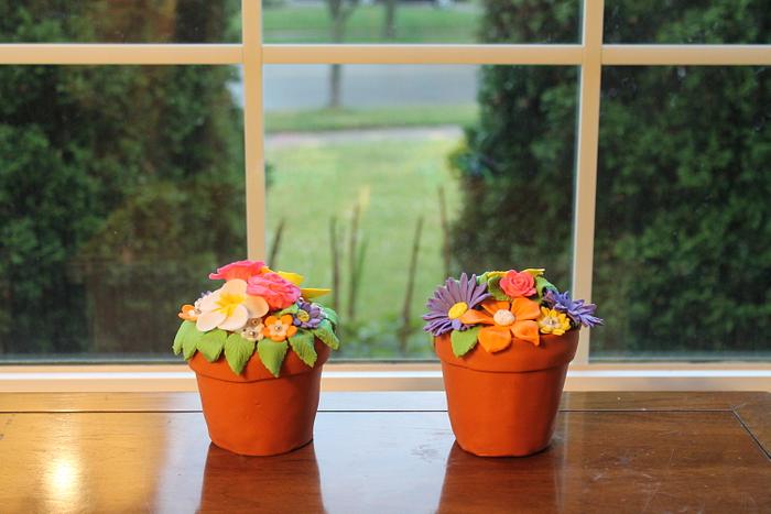 mini flower pot cakes