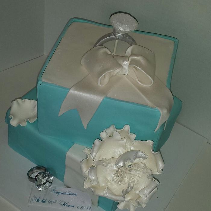Tiffany Engagement Ring Box Cake