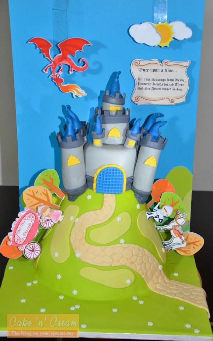 Knights and Princesses Pop-up Whimsical castle book cake!