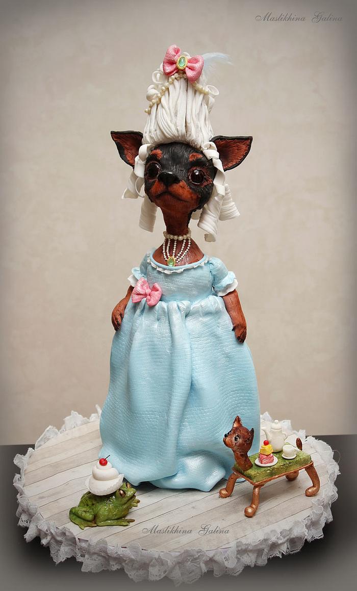 Madame Terrier. 3D dog cake.