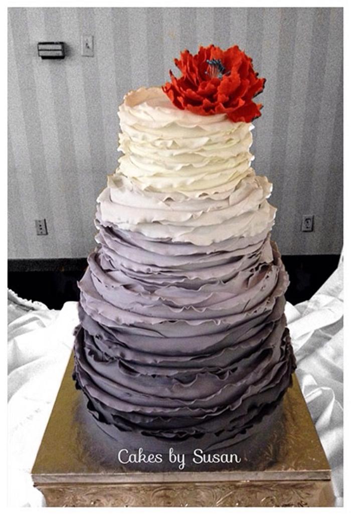 Ombré grey wedding cake