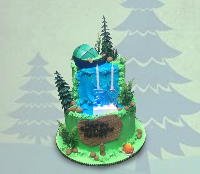 Waterfall Birthday Cake
