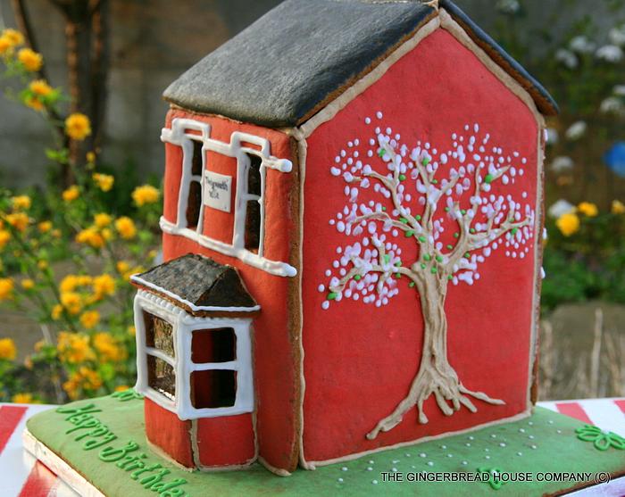 Blossom tree gingerbread house