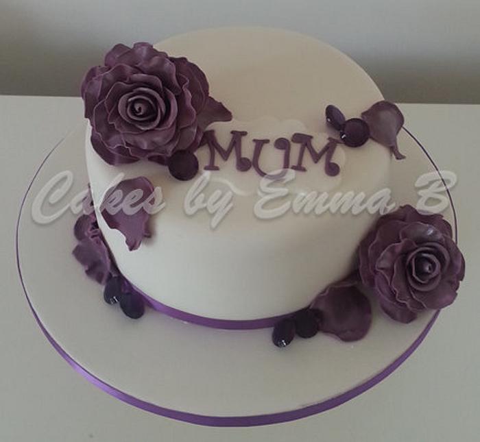 Roses and Diamonds Mothers Day Cake