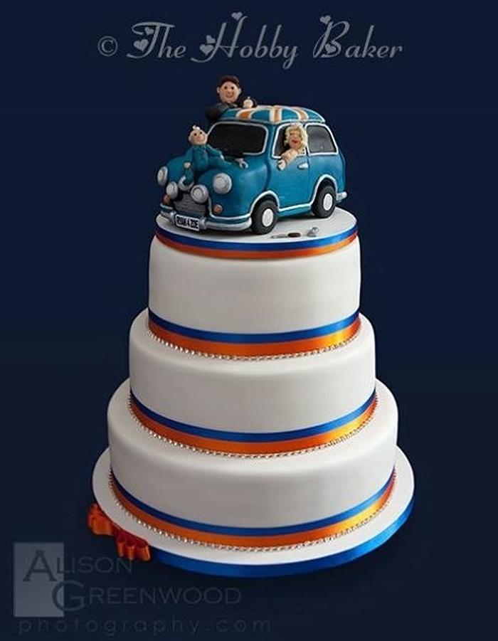 The Italian job wedding cake 