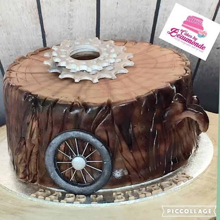 Log cake meets (parts of a) bicycle