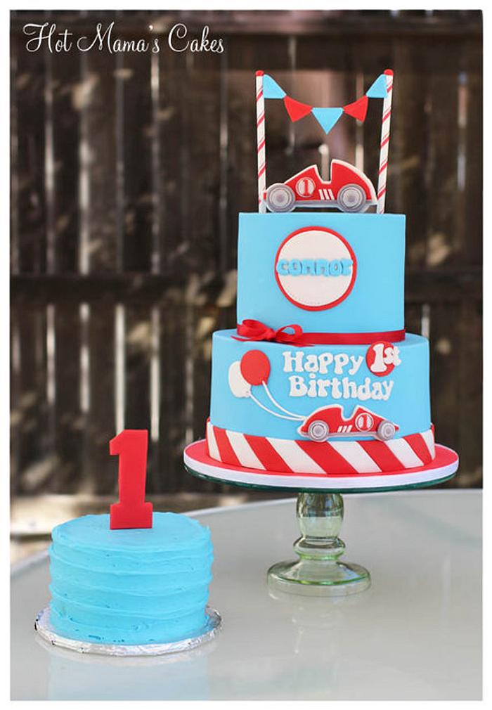two fast modern race car second birthday party — emelbe design