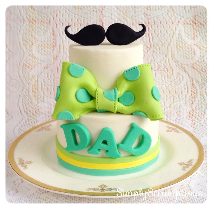 Moustache & Bow Tie Father's Day Cake