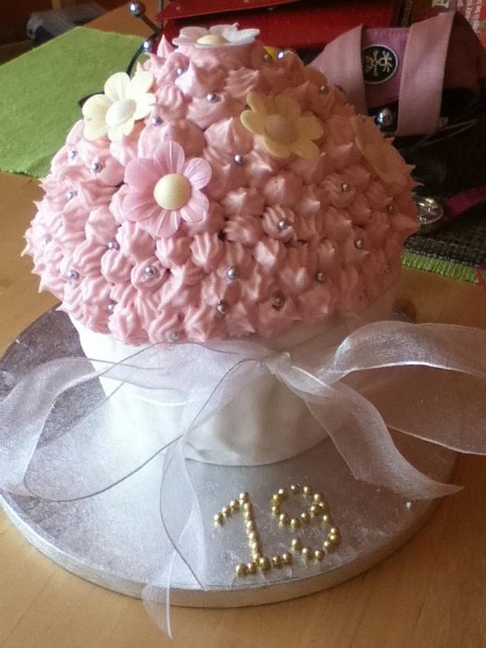 Daughters 19th Giant cupcake