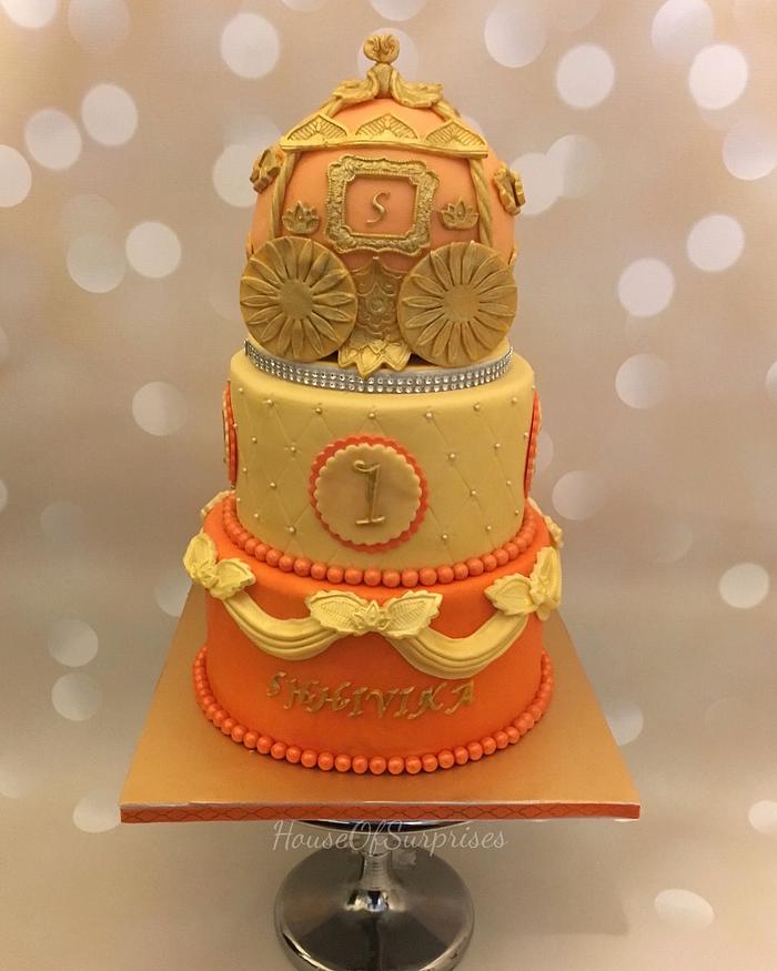 Indian princess carriage cake