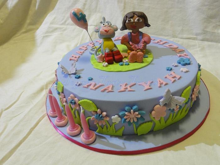 Dora and boots cake.