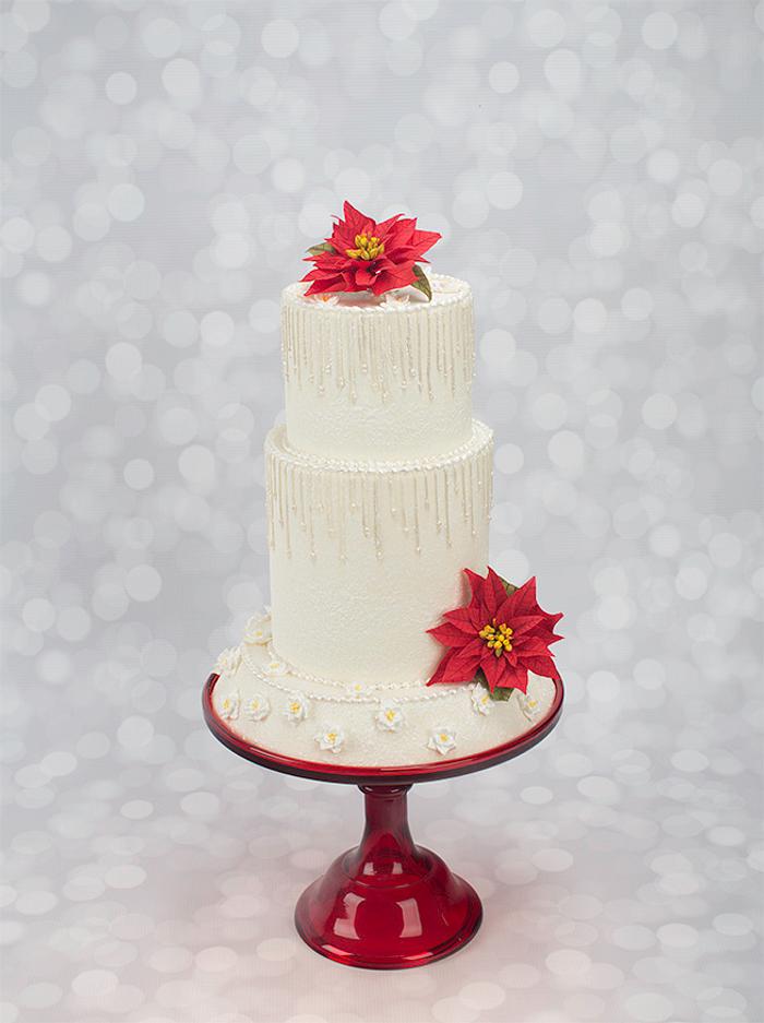  A Winter Wonderland Wedding Cake With Piped Icicles