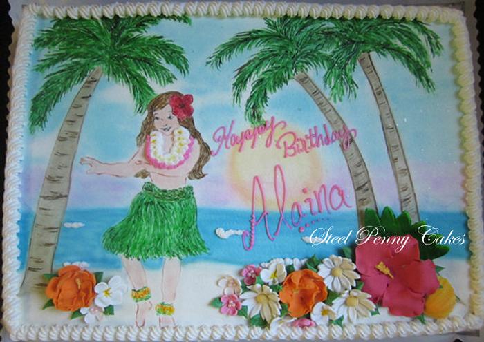 Hawaii themed cake