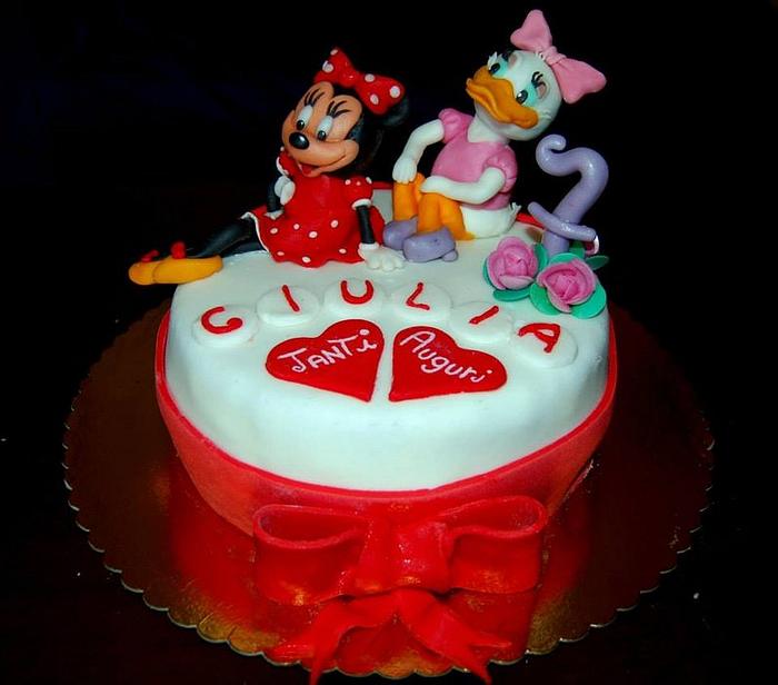Minnie e Daisy torta compleanno bimba