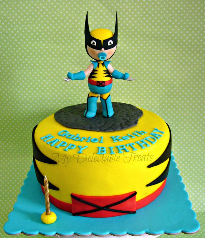 Baby Wolverine Themed Birthday Cake