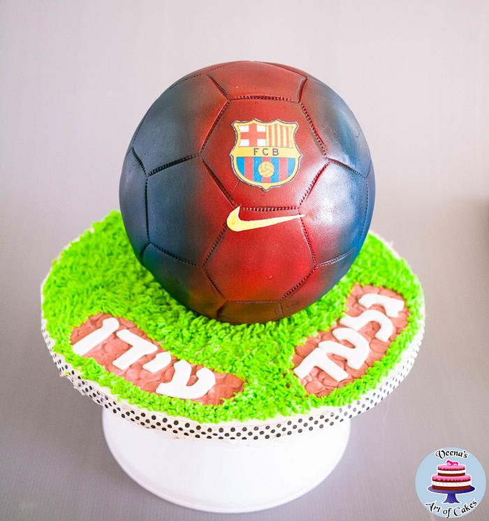 Barcelona Soccer Ball Cake 