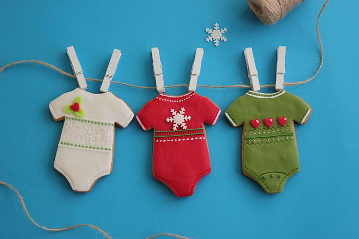 Christmas baby vest cookies