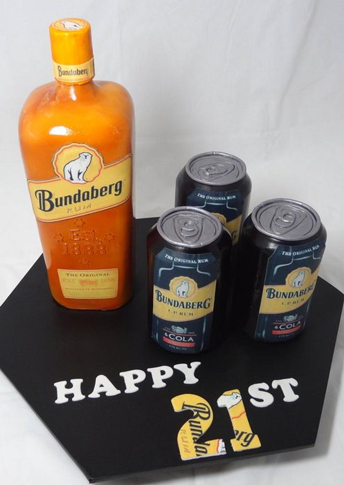 Rum 21st (Bottle cake and notes)