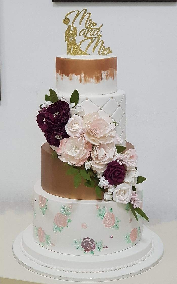 Golden wedding cake 2