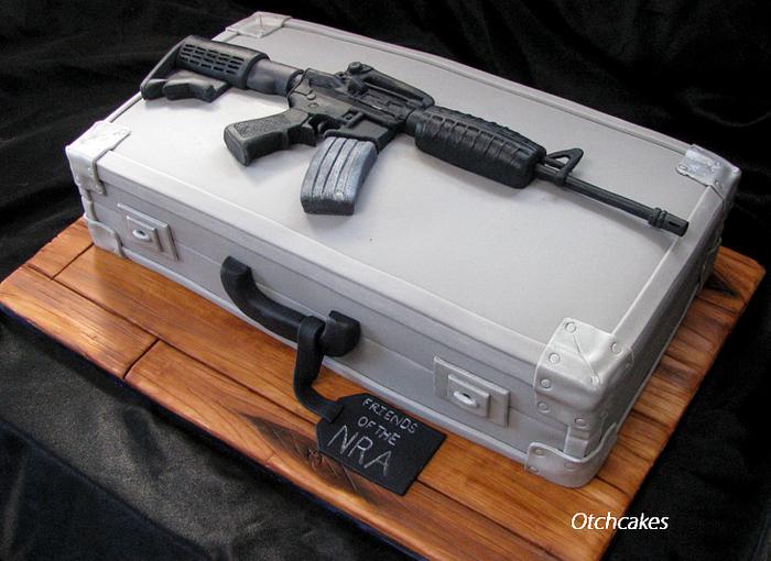 AR-15 Rifle and Gun Case Cake
