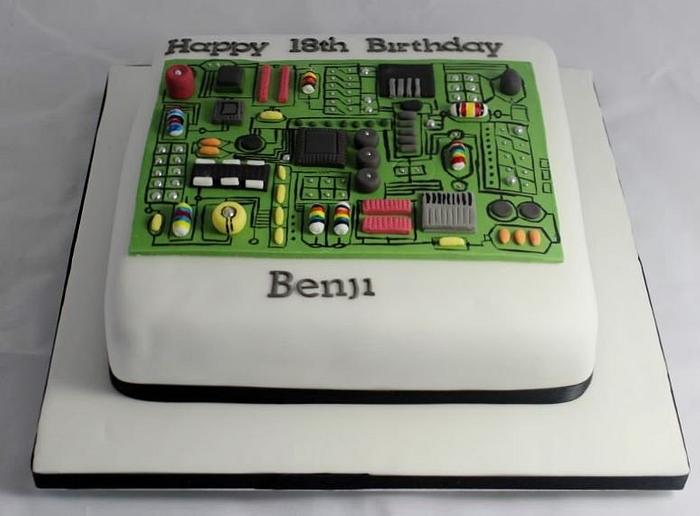 Computer Motherboard Cake