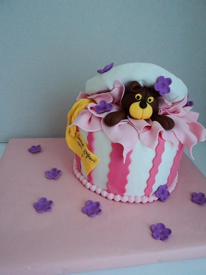 Teddy in a box cake