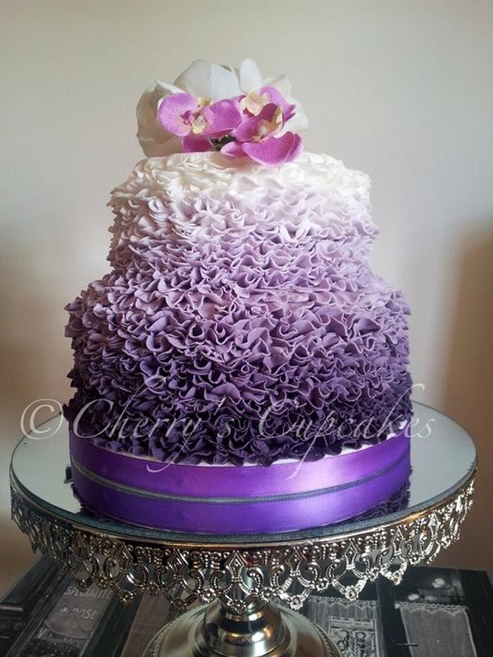Purple Ombré Wedding Cake
