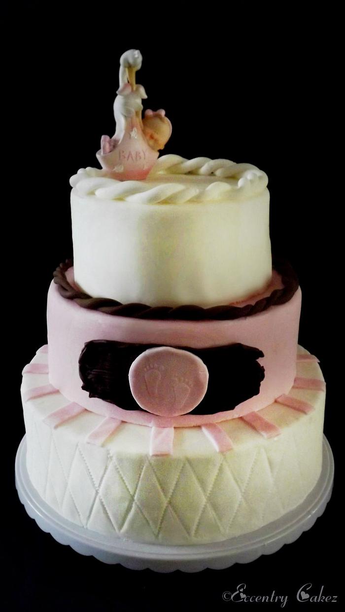 Elegant Baby Shower Cake, for a girl