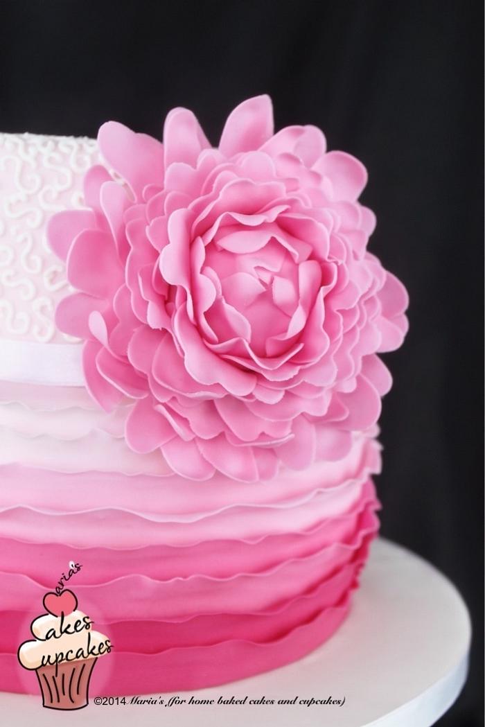 Pink ombre cake