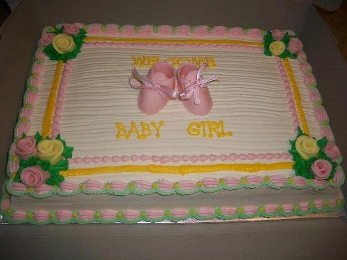 Pink Baby Bootie Cake