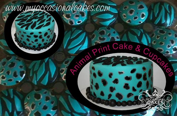 Animal Print Cake & Cuppies