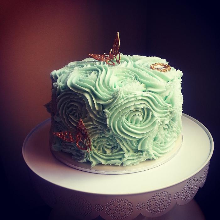 rosette anniversary cake