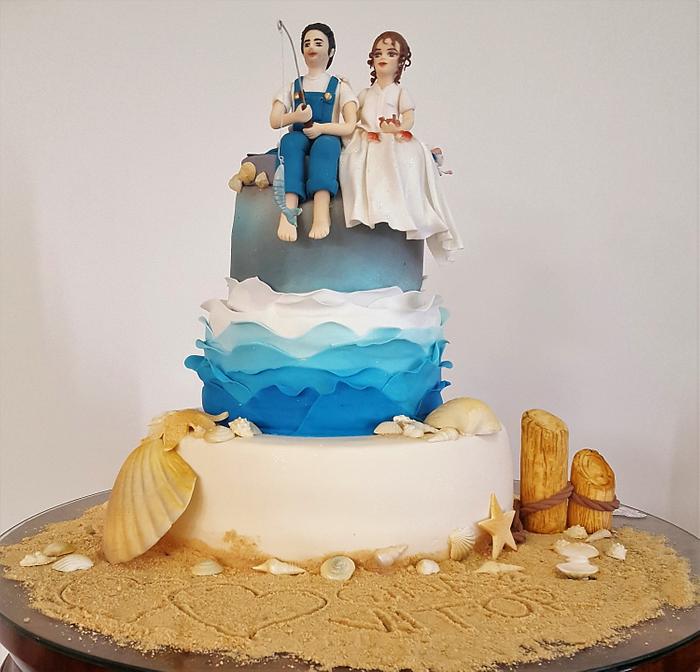 Wedding cake for sea lovers