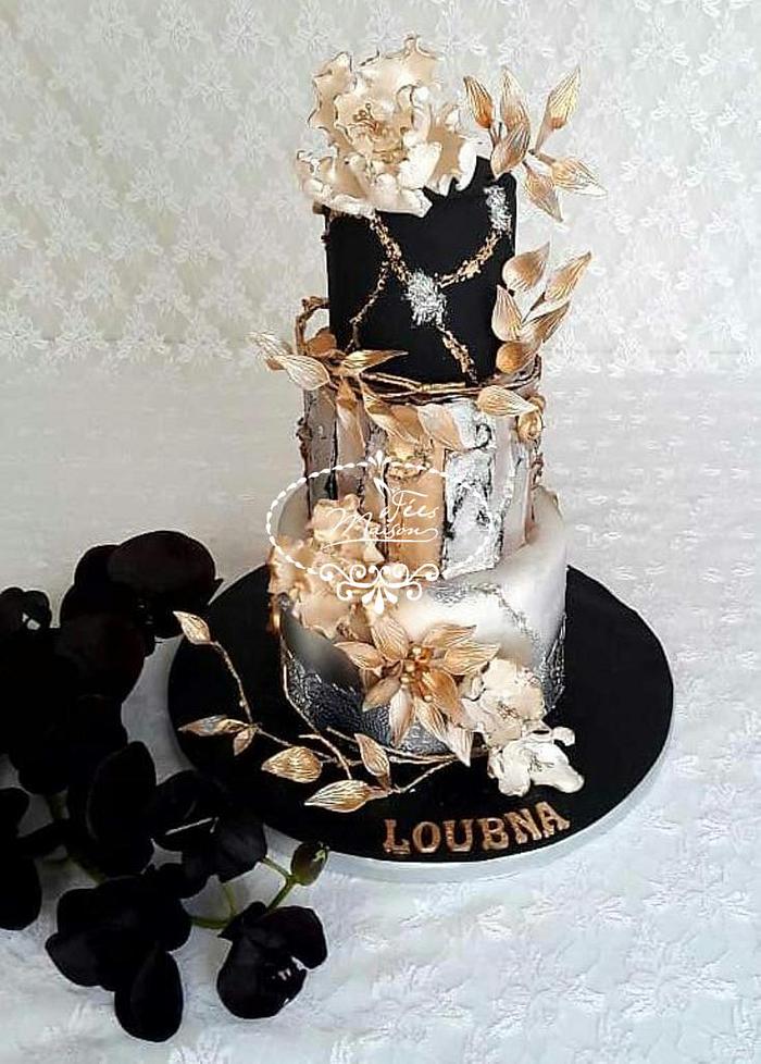 A flowery chic cake