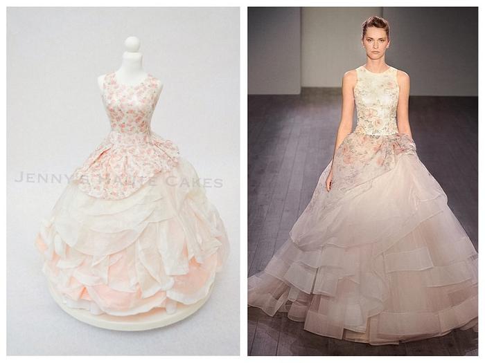 Lazaro Bridal Wedding Dress Cake Brides Around the World Cake Collaboration
