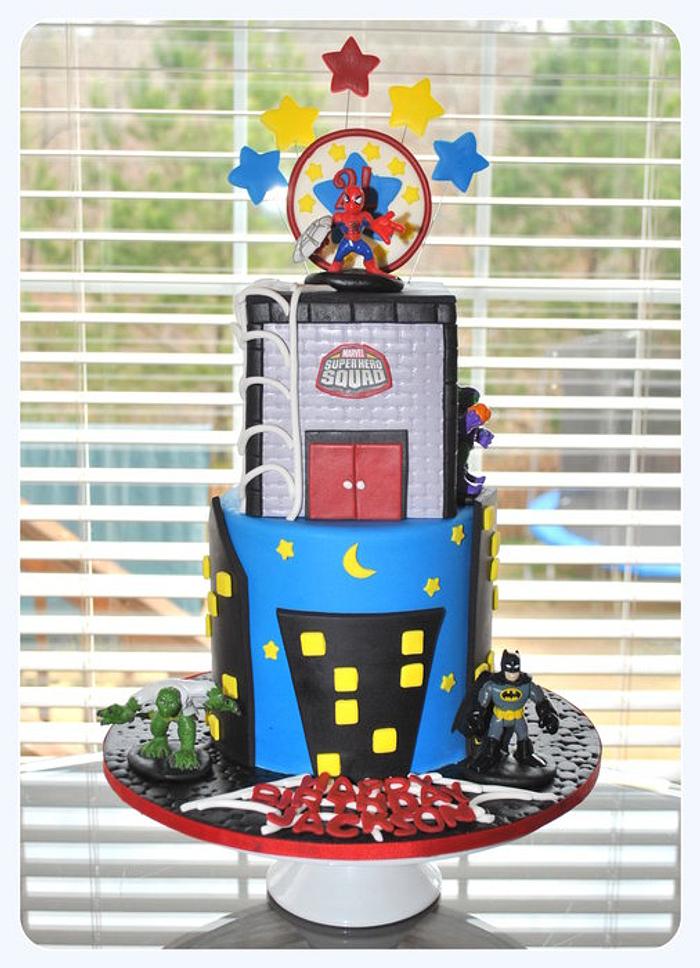 Superhero Squad Cake