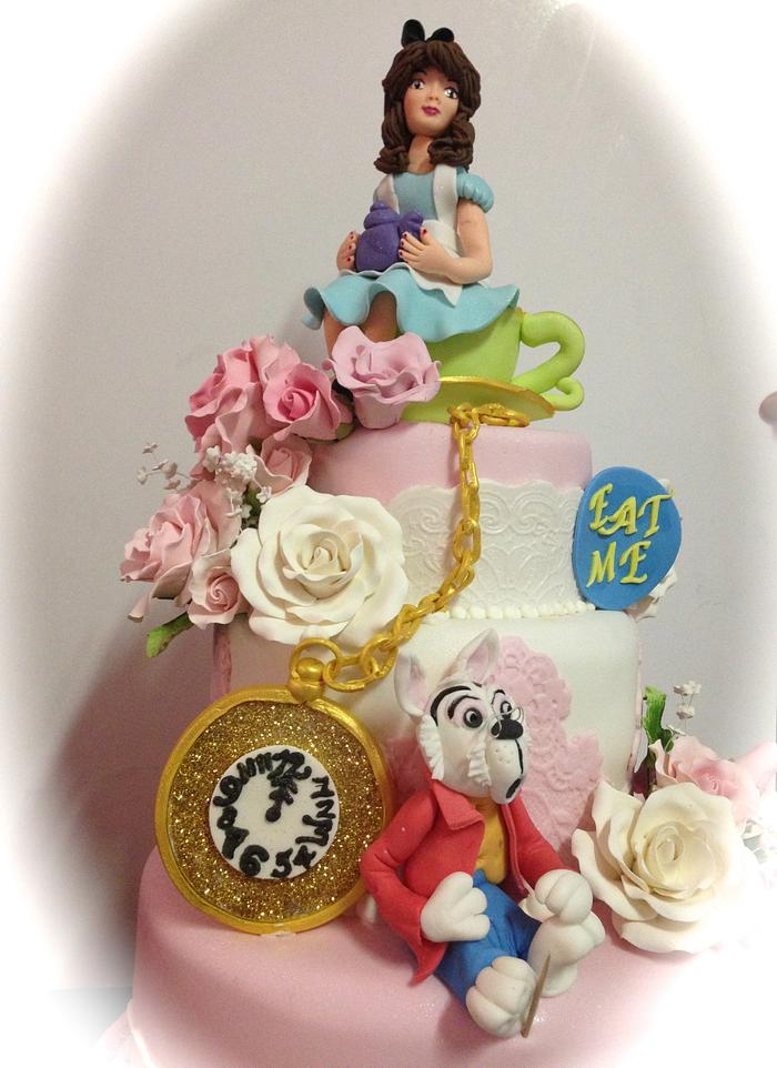 ALICE IN WONDERLAND CAKE & CUPCAKES by Donna Chalas