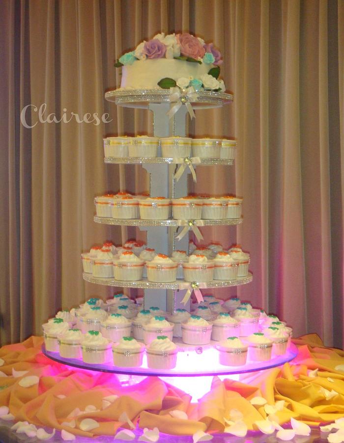 5 Tier Wedding themed cake tower